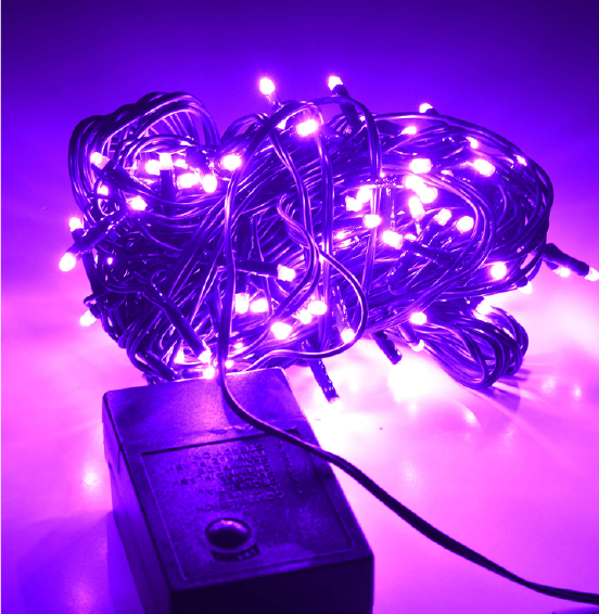 LUCES LINEALES DE NAVIDAD 100 LED 7-8M 110V LUZ MORADA - Imagen 2