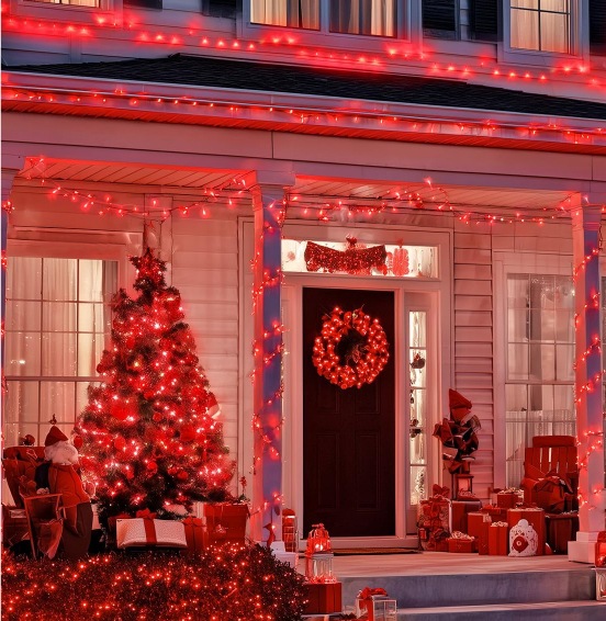 LUCES LINEALES DE NAVIDAD 100 LED 7-8M 110V LUZ ROJA - Imagen 3